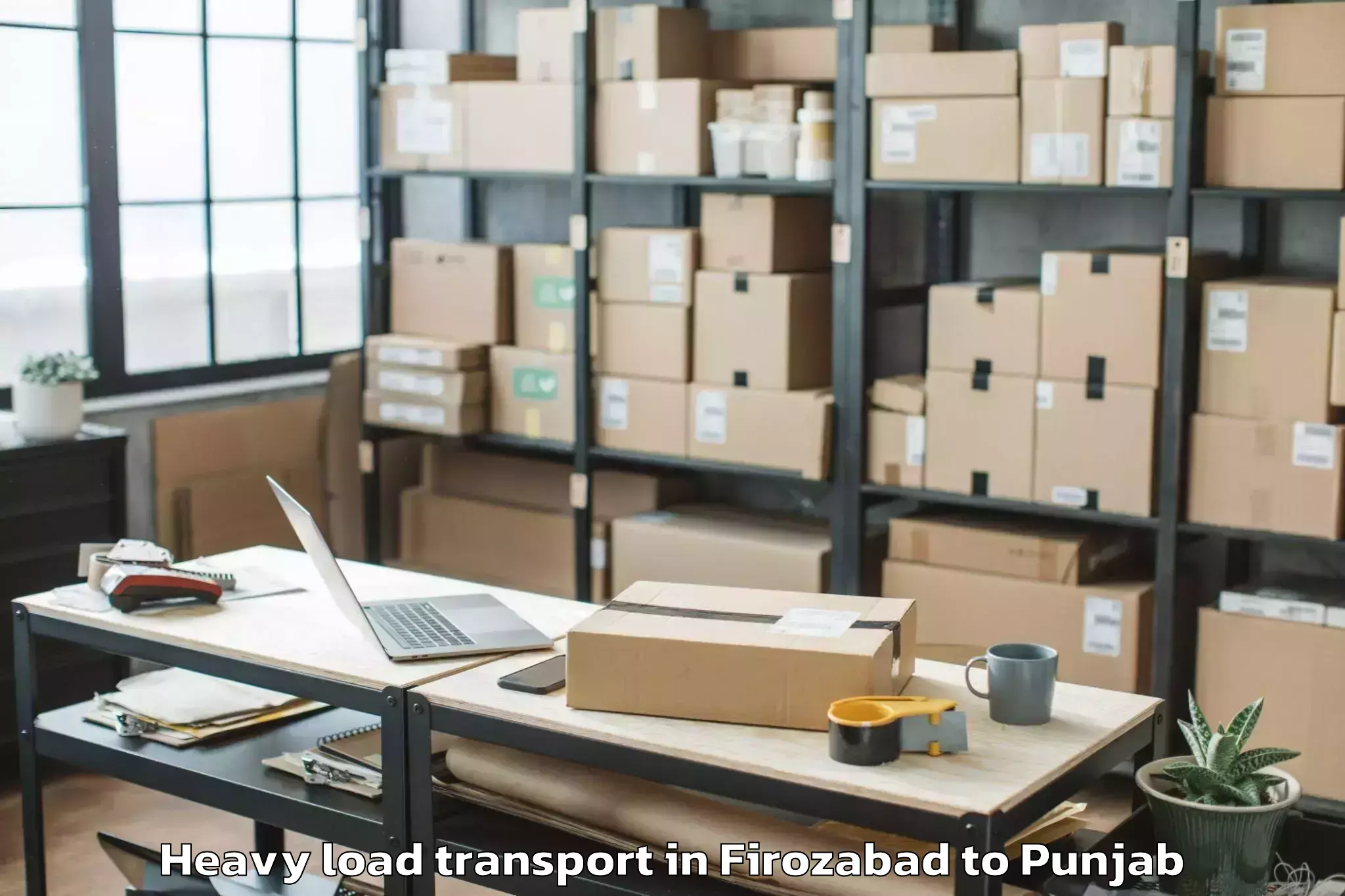 Professional Firozabad to Chandigarh Airport Ixc Heavy Load Transport